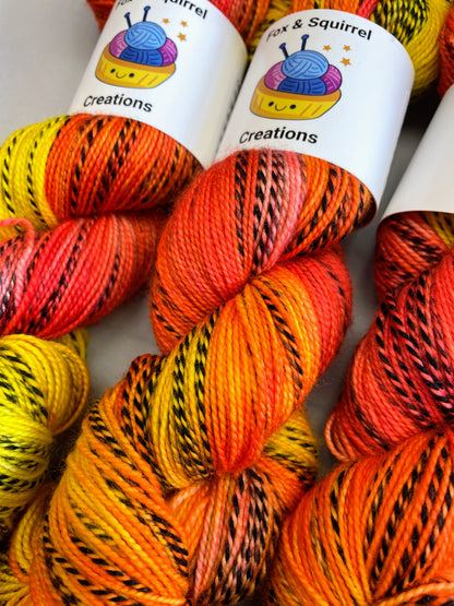 100g DK Zebra Flambé Hand-dyed Yarn
