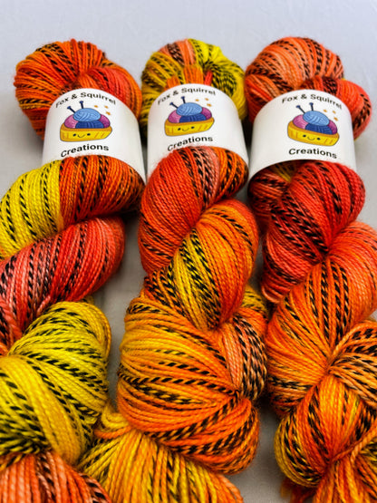 100g DK Zebra Flambé Hand-dyed Yarn
