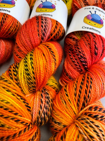 100g DK Zebra Flambé Hand-dyed Yarn
