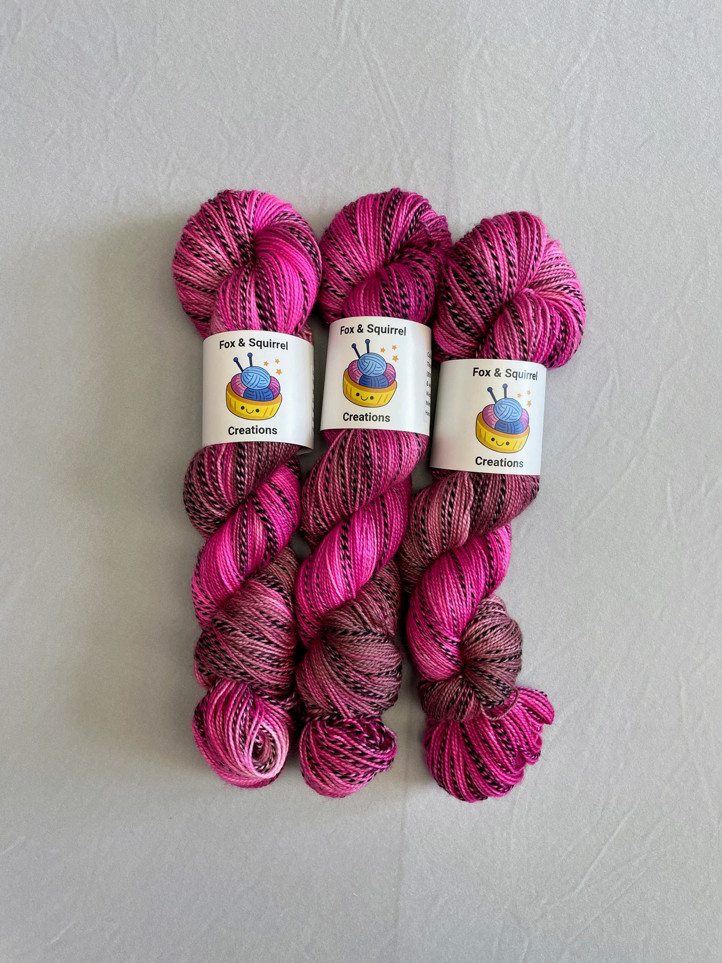 100g DK Zebra Pink Lady Hand-dyed Yarn