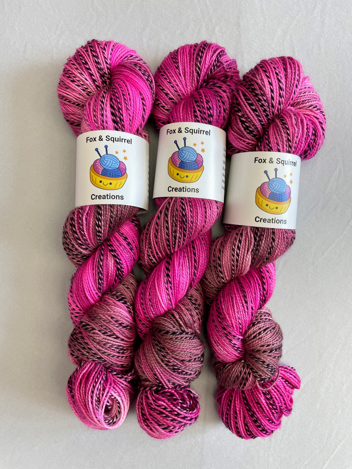 100g DK Zebra Pink Lady Hand-dyed Yarn