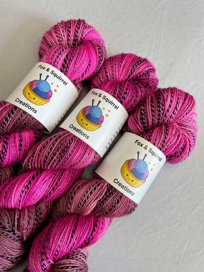 100g DK Zebra Pink Lady Hand-dyed Yarn