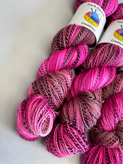 100g DK Zebra Pink Lady Hand-dyed Yarn