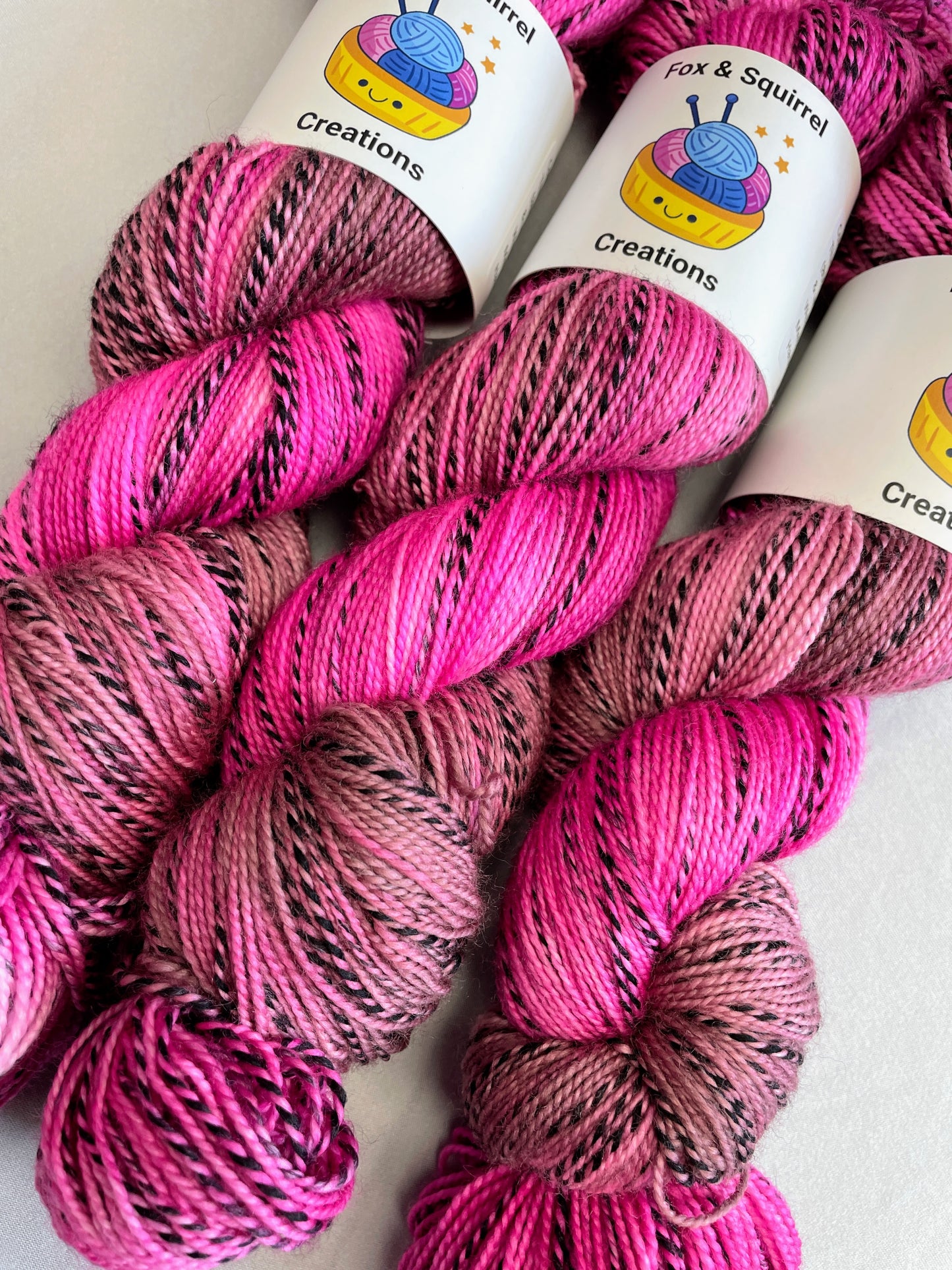 100g DK Zebra Pink Lady Hand-dyed Yarn