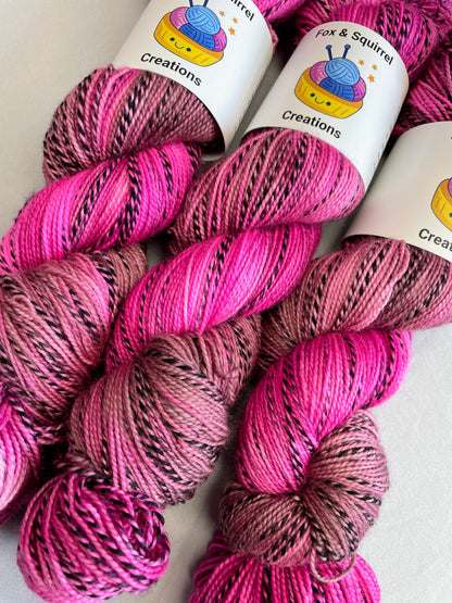 100g DK Zebra Pink Lady Hand-dyed Yarn