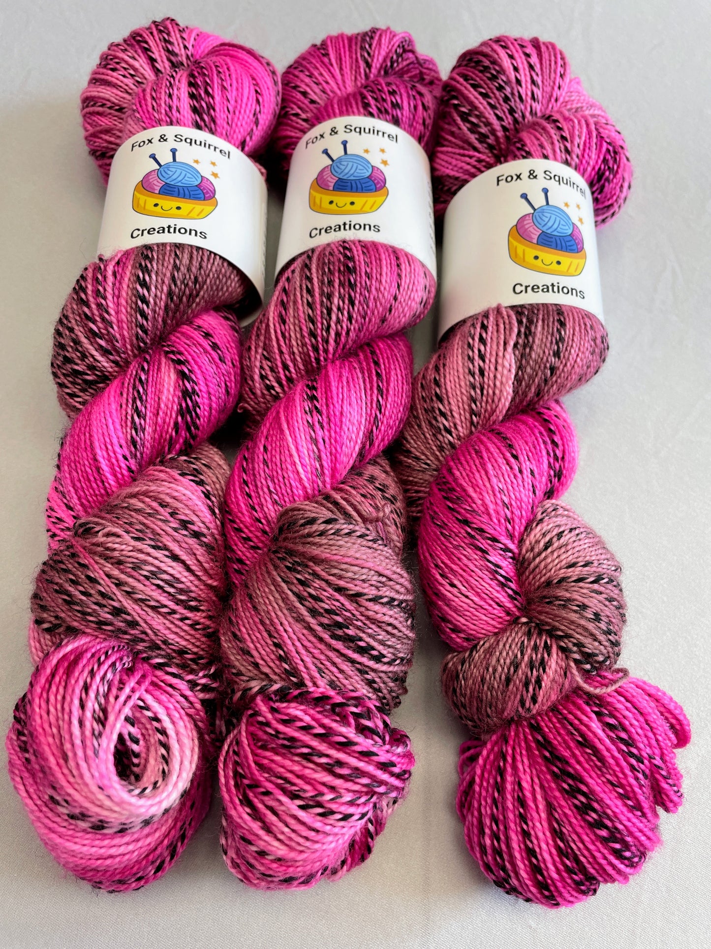 100g DK Zebra Pink Lady Hand-dyed Yarn